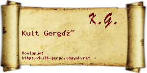 Kult Gergő névjegykártya